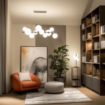 Brilagi - LED luster na sajli MILLA 10xG9/3W/230V crni krom/bijela