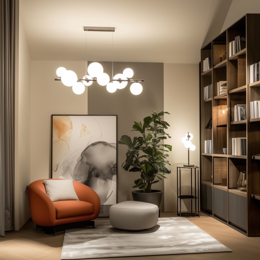 Brilagi - LED luster na sajli MILLA 10xG9/3W/230V crni krom/bijela