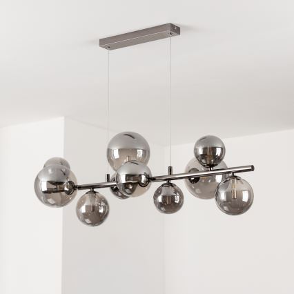 Brilagi - LED luster na sajli MILLA 10xG9/3W/230V crni krom/zadimljeno