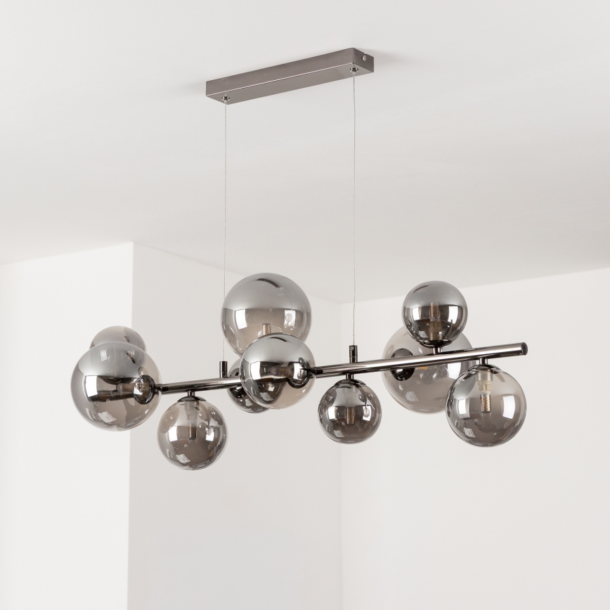 Brilagi - LED luster na sajli MILLA 10xG9/3W/230V crni krom/zadimljeno