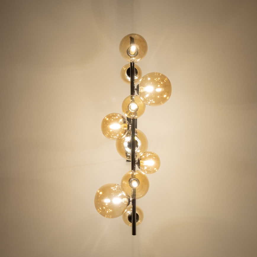 Brilagi - LED luster na sajli MILLA 10xG9/3W/230V crni krom/zlatna