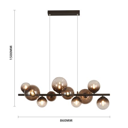 Brilagi - LED luster na sajli MILLA 10xG9/3W/230V smeđa/dimno-smeđa