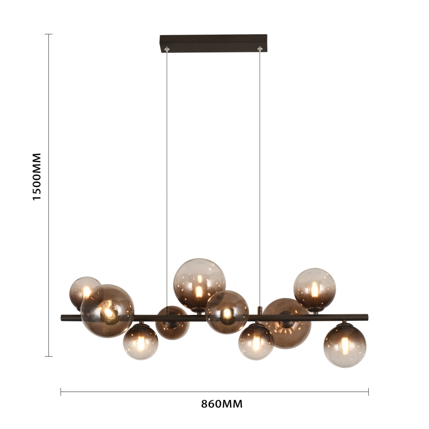 Brilagi - LED luster na sajli MILLA 10xG9/3W/230V smeđa/dimno-smeđa