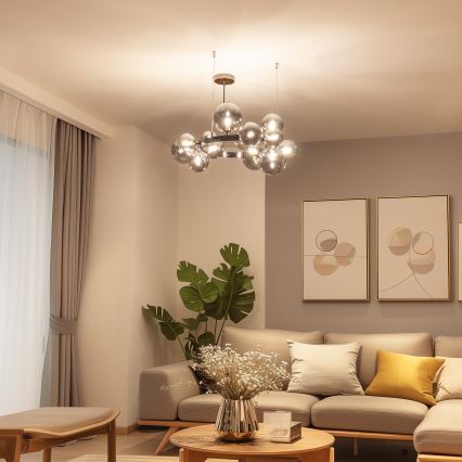 Brilagi - LED luster na sajli MILLA 15xG9/3W/230V crni krom/dimljeno