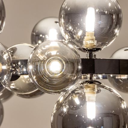 Brilagi - LED luster na sajli MILLA 15xG9/3W/230V crni krom/dimljeno