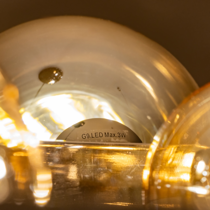 Brilagi - LED luster na sajli MILLA 15xG9/3W/230V crni krom/zlatni