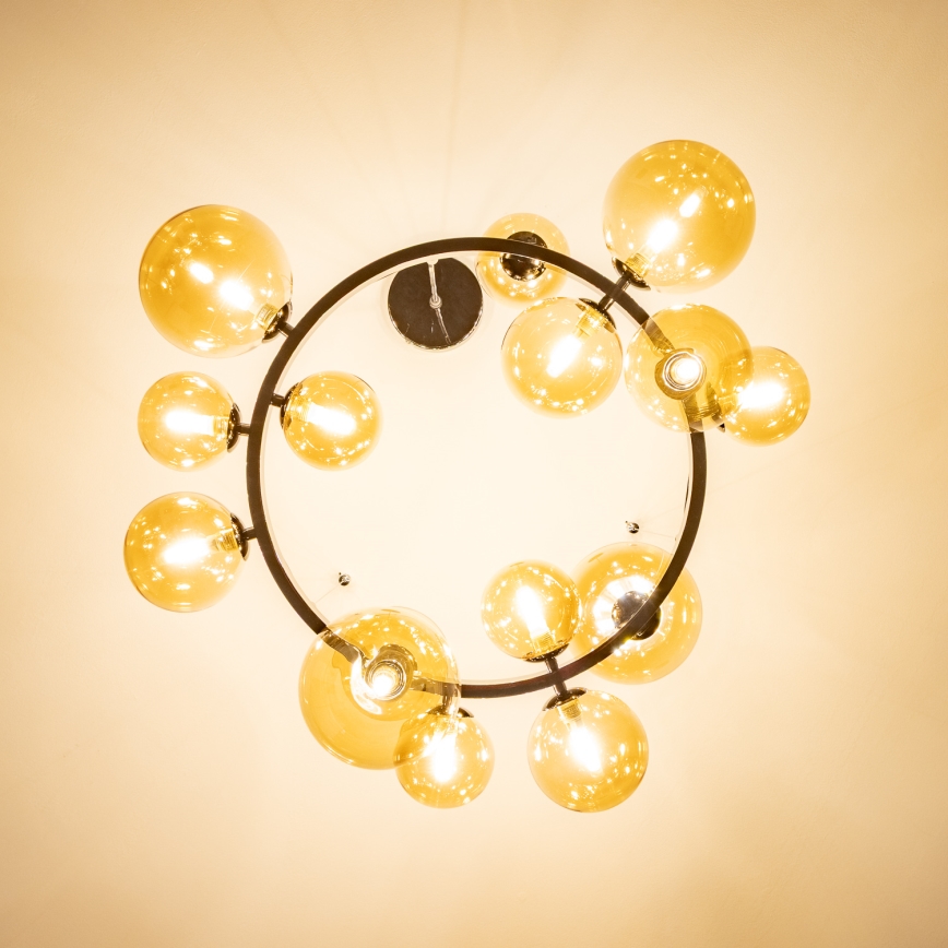 Brilagi - LED luster na sajli MILLA 15xG9/3W/230V crni krom/zlatni