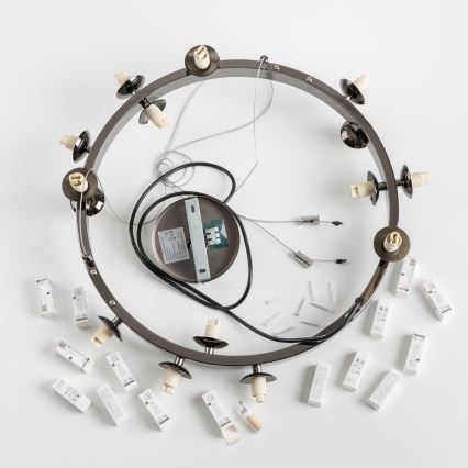 Brilagi - LED luster na sajli MILLA 15xG9/3W/230V crni krom/zlatni