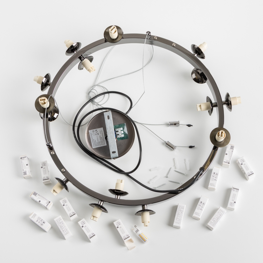 Brilagi - LED Luster na sajli MILLA 15xG9/3W/230V sjajni krom/dimna