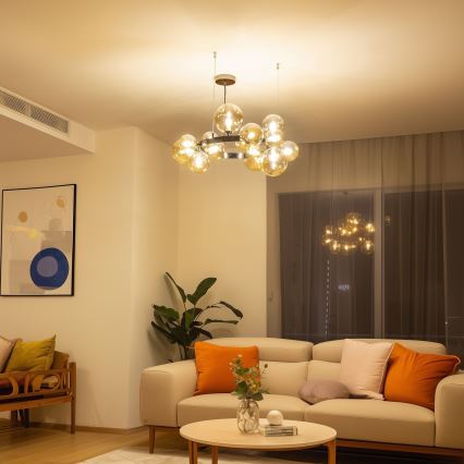 Brilagi - LED Luster na sajli MILLA 15xG9/3W/230V sjajni krom/zlatna