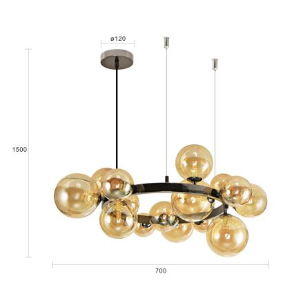 Brilagi - LED Luster na sajli MILLA 15xG9/3W/230V sjajni krom/zlatna