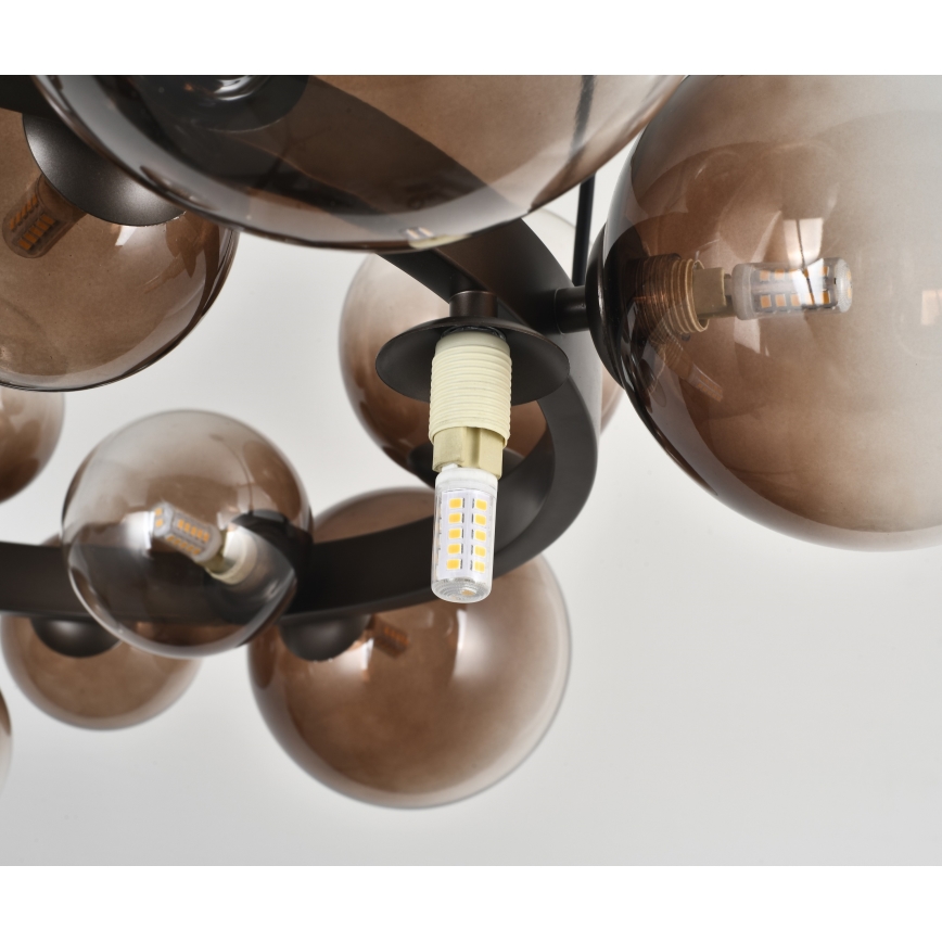 Brilagi - LED luster na sajli MILLA 15xG9/3W/230V smeđa/dimljeno-smeđa