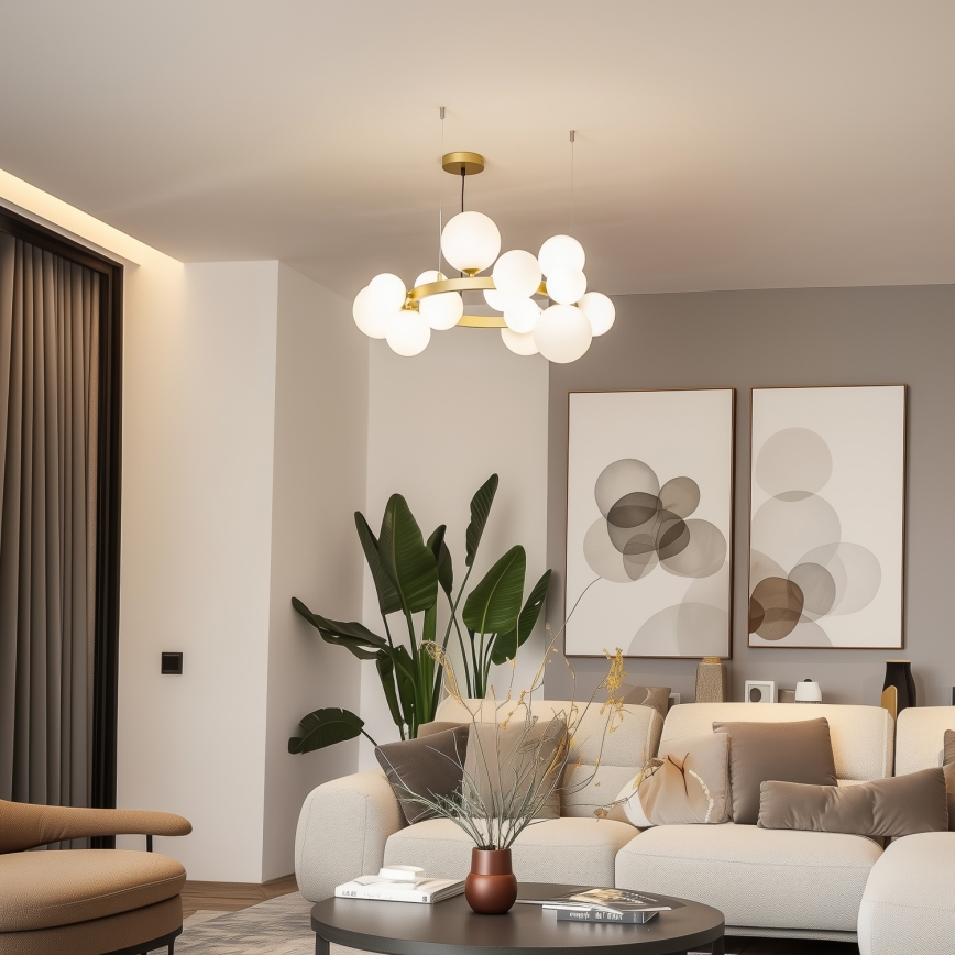 Brilagi - LED Luster na sajli MILLA 15xG9/3W/230V zlatna/bijela