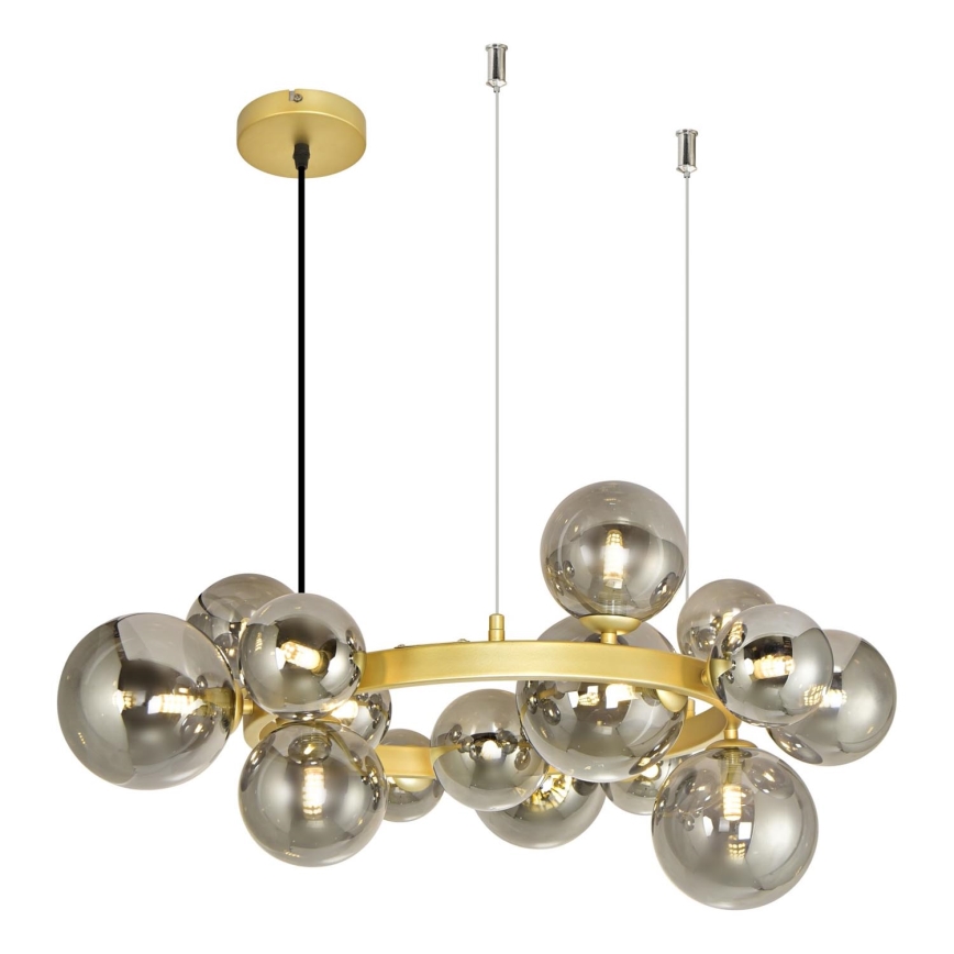 Brilagi - LED Luster na sajli MILLA 15xG9/3W/230V zlatna/dimna