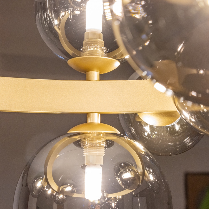 Brilagi - LED Luster na sajli MILLA 15xG9/3W/230V zlatna/dimna