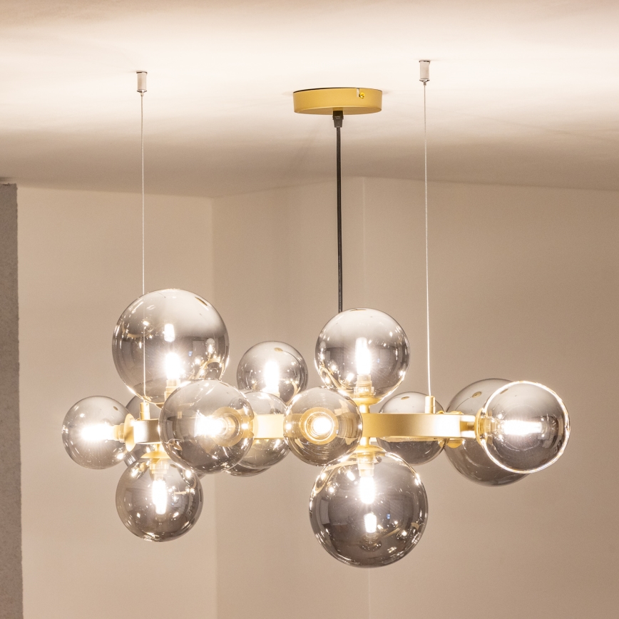 Brilagi - LED Luster na sajli MILLA 15xG9/3W/230V zlatna/dimna