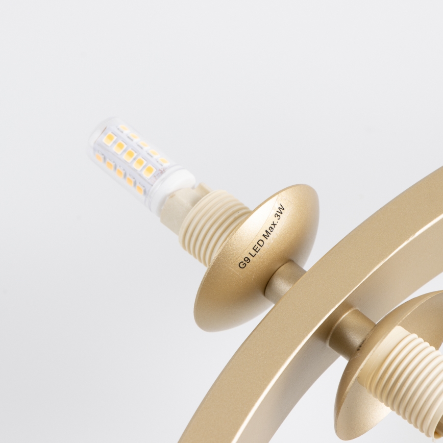 Brilagi - LED Luster na sajli MILLA 15xG9/3W/230V zlatna/dimna