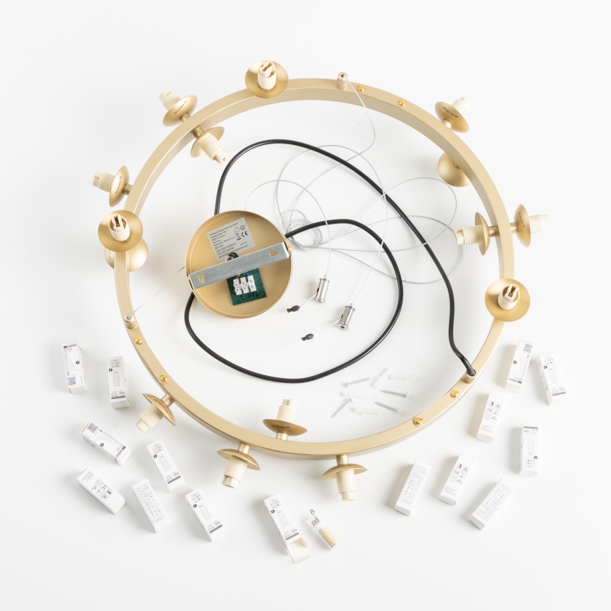 Brilagi - LED Luster na sajli MILLA 15xG9/3W/230V zlatna/dimna