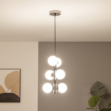 Brilagi - LED luster na sajli MILLA 6xG9/3W/230V crni krom/bijela