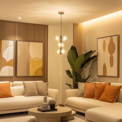 Brilagi - LED luster na sajli MILLA 6xG9/3W/230V crni krom/zlatni