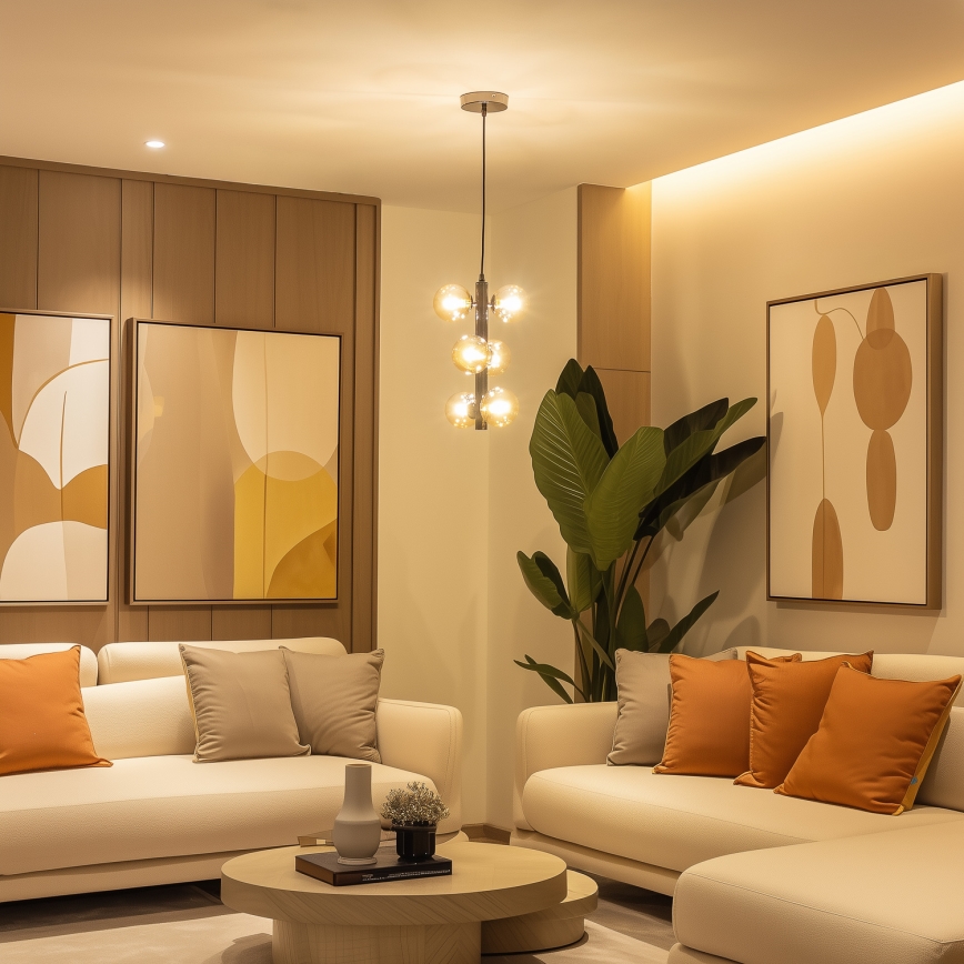 Brilagi - LED luster na sajli MILLA 6xG9/3W/230V crni krom/zlatni