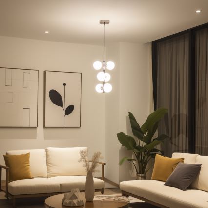 Brilagi - LED Luster na sajli MILLA 6xG9/3W/230V sjajni krom/bijela