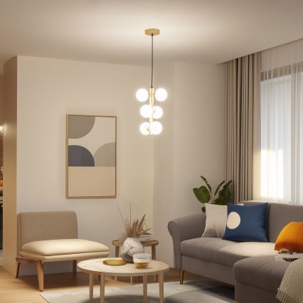 Brilagi - LED Luster na sajli MILLA 6xG9/3W/230V zlatna/bijela