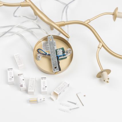 Brilagi - LED Luster na sajli MISTEL 6xG9/3W/230V zlatna/bijela