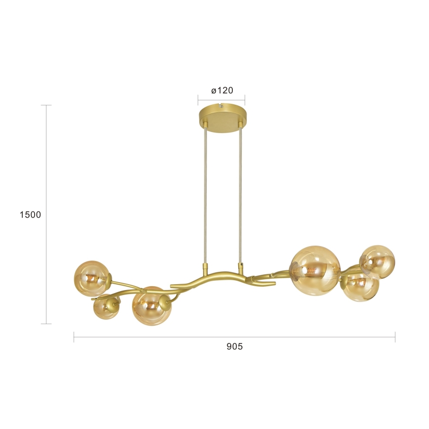 Brilagi - LED Luster na sajli MISTEL 6xG9/3W/230V zlatna