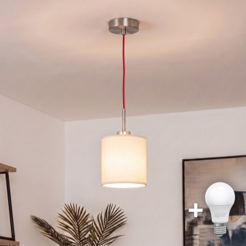 Brilagi - LED luster na sajli NUBILA 1xE27/60W/230V pr. 14 cm crvena/krem