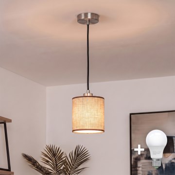 Brilagi - LED luster na sajli NUBILA 1xE27/60W/230V Ø 14 cm crna/smeđa