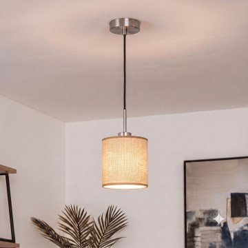 Brilagi - LED luster na sajli NUBILA 1xE27/60W/230V Ø 14 cm crna/svijetlosmeđa