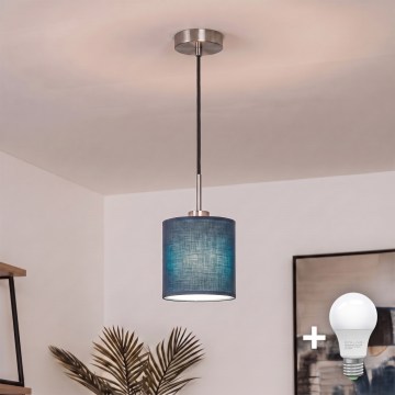 Brilagi - LED luster na sajli NUBILA 1xE27/60W/230V Ø 14 cm crna/tamno plava