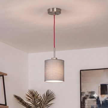 Brilagi - LED luster na sajli NUBILA 1xE27/60W/230V Ø 14 cm crvena/svijetlosiva