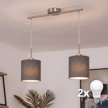 Brilagi - LED luster na sajli NUBILA 2xE27/60W/230V antracit