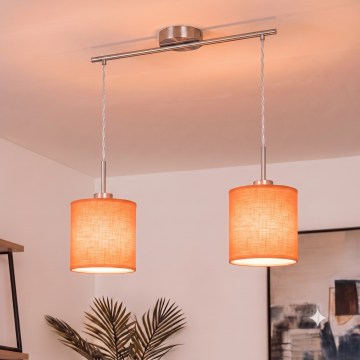 Brilagi - LED luster na sajli NUBILA 2xE27/60W/230V narančasta