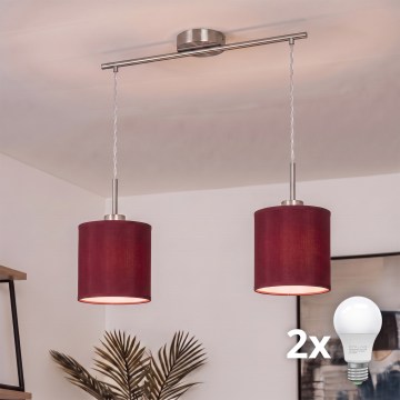 Brilagi - LED luster na sajli NUBILA 2xE27/60W/230V pompejanska crvena