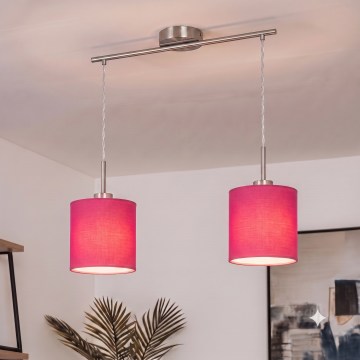 Brilagi - LED luster na sajli NUBILA 2xE27/60W/230V ružičasta