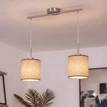Brilagi - LED luster na sajli NUBILA 2xE27/60W/230V smeđa