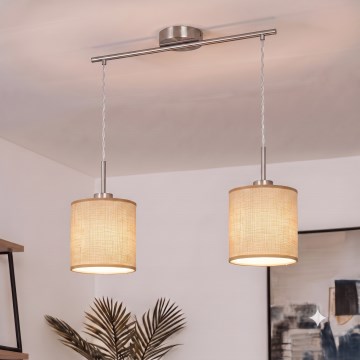 Brilagi - LED luster na sajli NUBILA 2xE27/60W/230V svijetlosmeđa