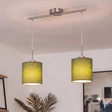 Brilagi - LED luster na sajli NUBILA 2xE27/60W/230V zeleni