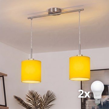 Brilagi - LED luster na sajli NUBILA 2xE27/60W/230V žuti