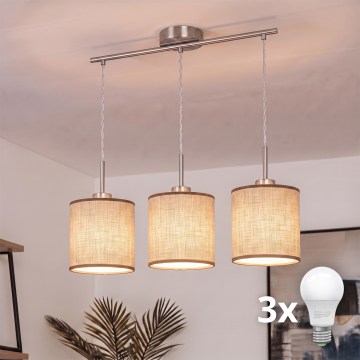 Brilagi - LED luster na sajli NUBILA 3xE27/60W/230V smeđa