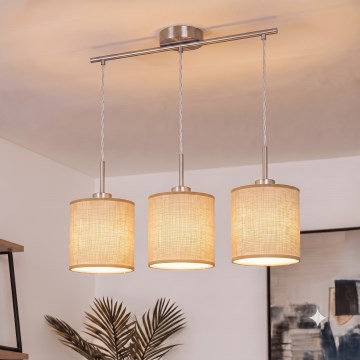 Brilagi - LED luster na sajli NUBILA 3xE27/60W/230V svijetlo smeđa