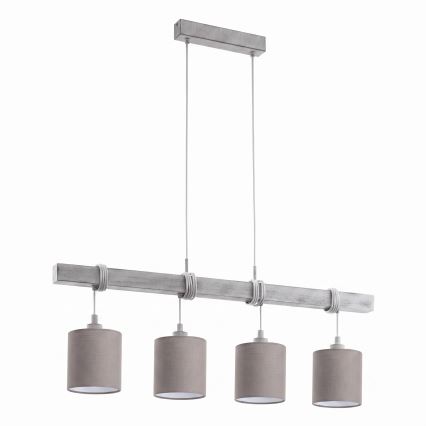 Brilagi - LED luster na sajli NUBILA 4xE27/60W/230V siva/antracit