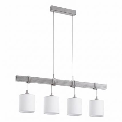 Brilagi - LED luster na sajli NUBILA 4xE27/60W/230V siva/bijela