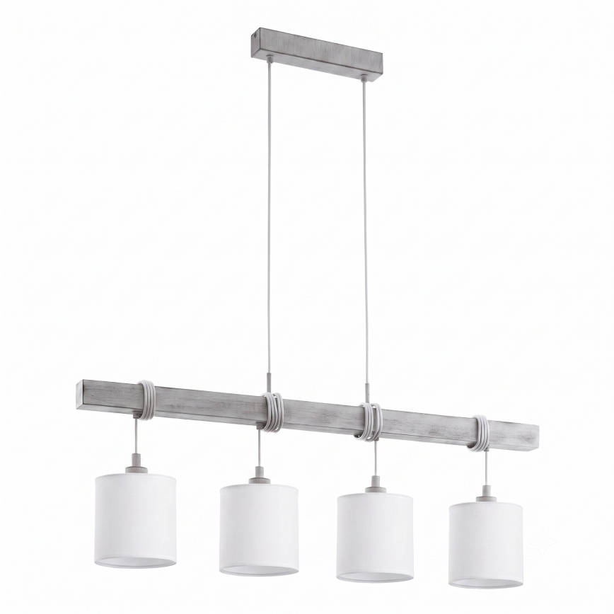 Brilagi - LED luster na sajli NUBILA 4xE27/60W/230V siva/bijela
