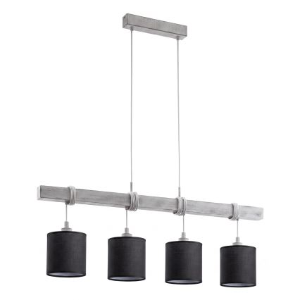 Brilagi - LED luster na sajli NUBILA 4xE27/60W/230V siva/crna