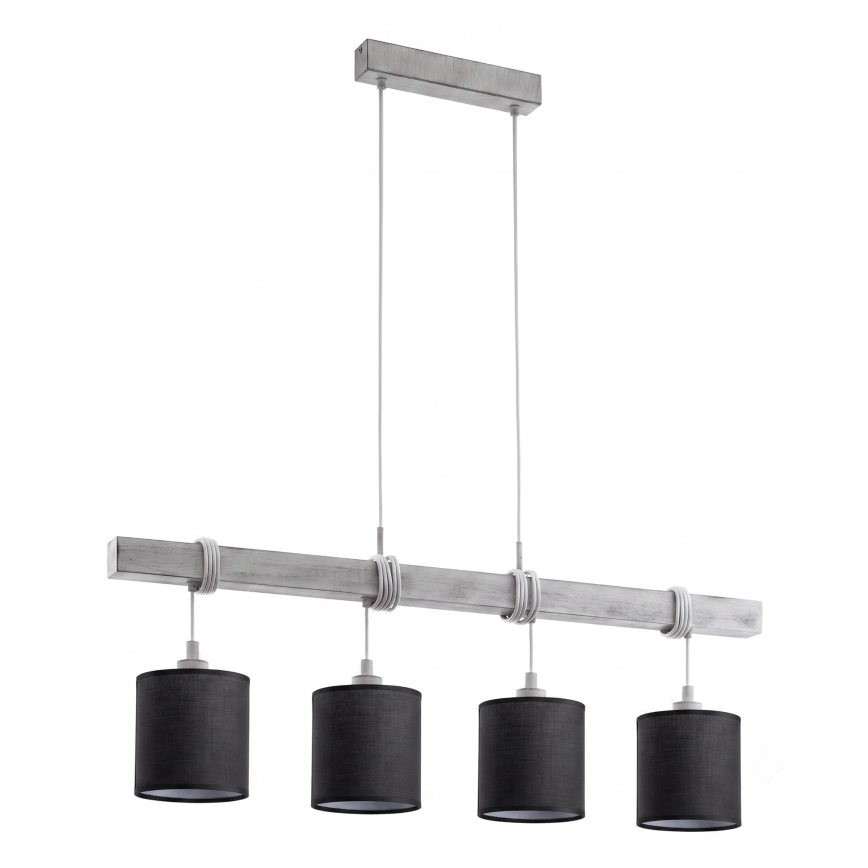 Brilagi - LED luster na sajli NUBILA 4xE27/60W/230V siva/crna
