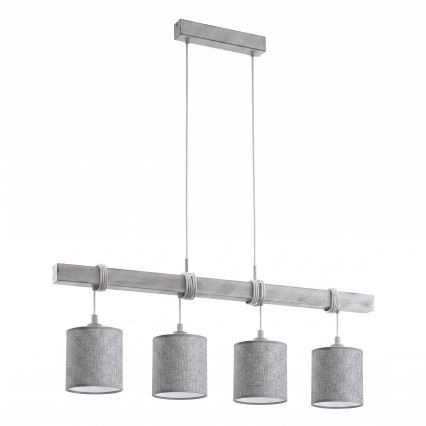 Brilagi - LED luster na sajli NUBILA 4xE27/60W/230V siva